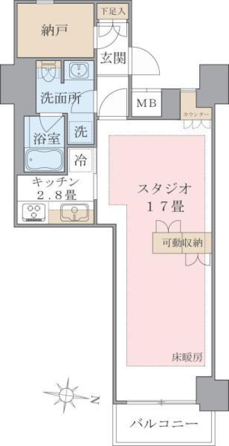Ｂｒｉｌｌｉａ　ｉｓｔ　東雲キャナルコート　328号室の間取り図