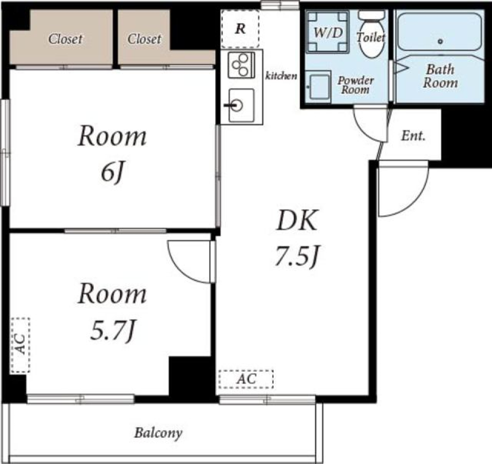 ＡＳ　ＯＮＥ　ＳＵＧＡＭＯ　401号室の間取り図