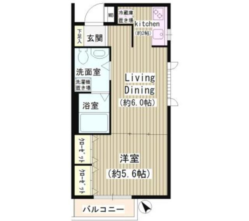 パーク西小山　102号室の間取り図