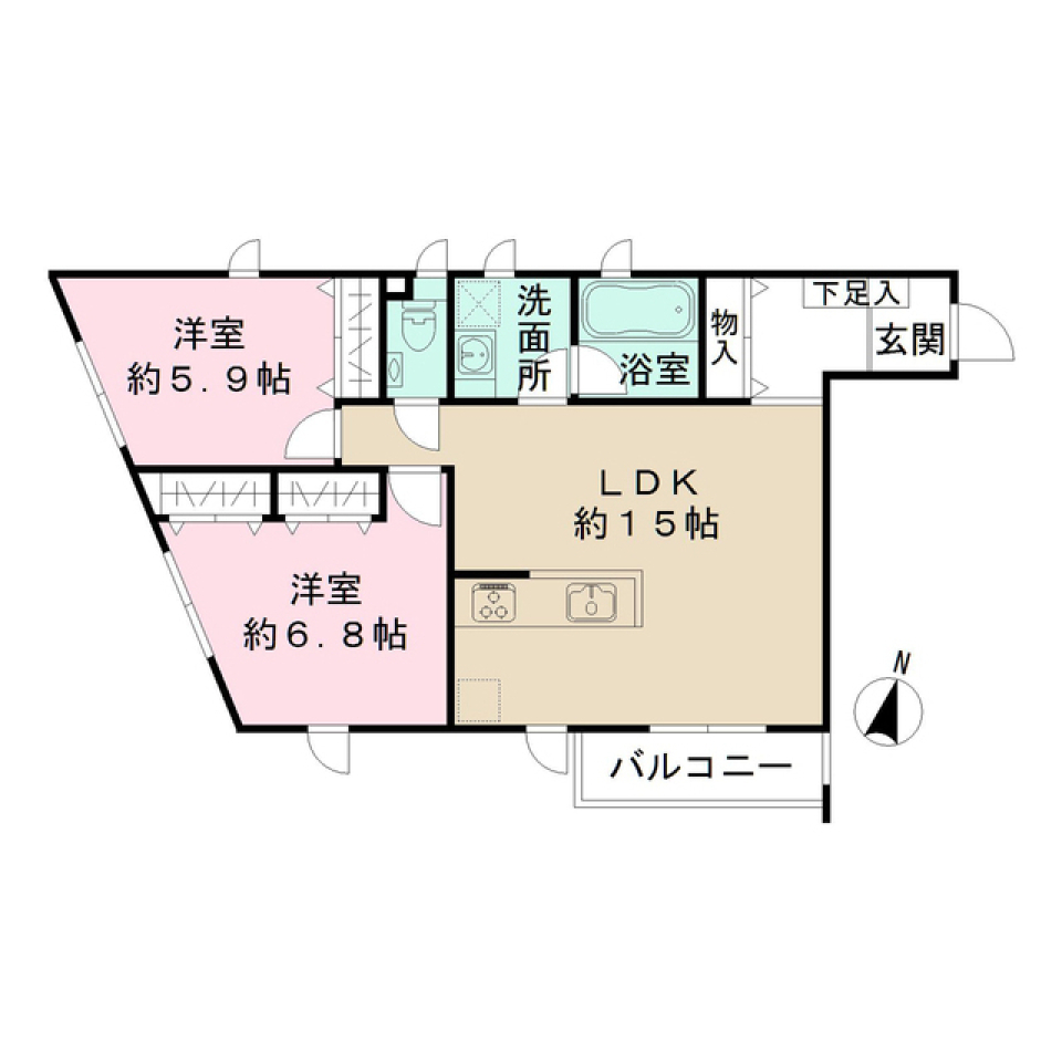 Ｔｈｅ　Ｐａｒｋ　Ｍａｉｓｏｎ　ＯＷＬ　201号室［ペット可］の間取り図