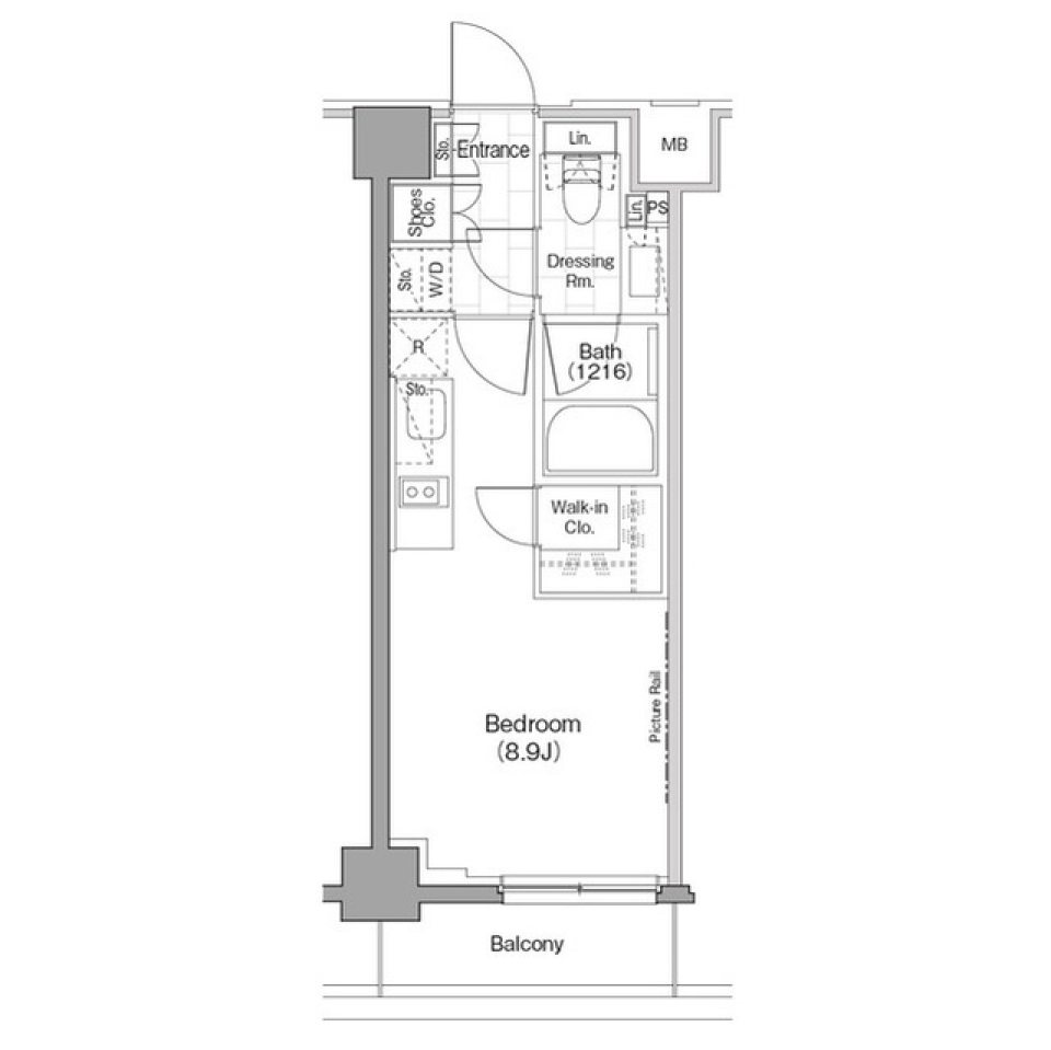ザ・パークハビオ新宿　502号室［ペット可］の間取り図