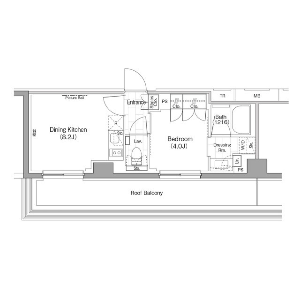 ザ・パークハビオ新宿　624号室［ペット可］の間取り図
