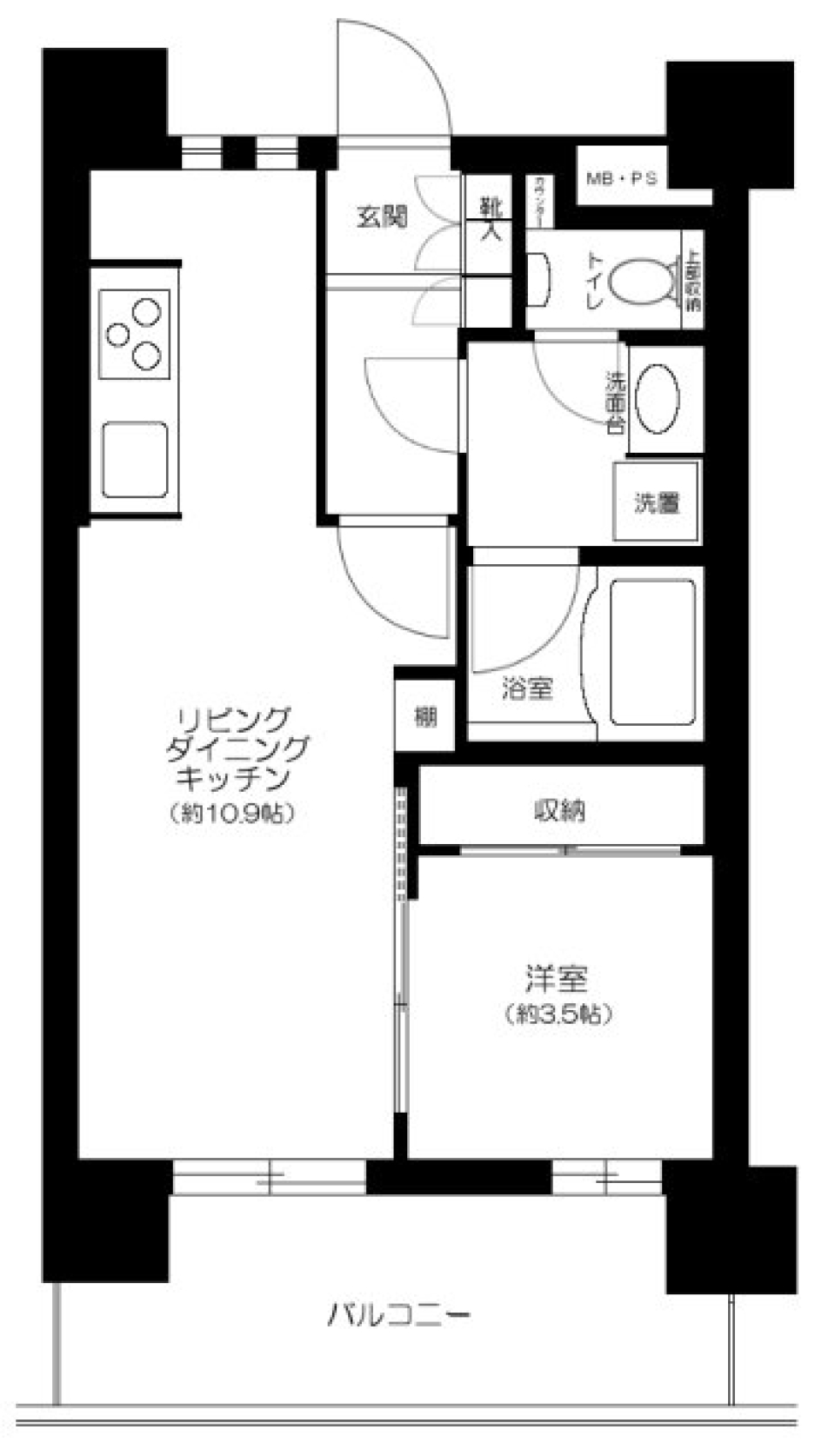 スタジオデン洗足　202号室の間取り図