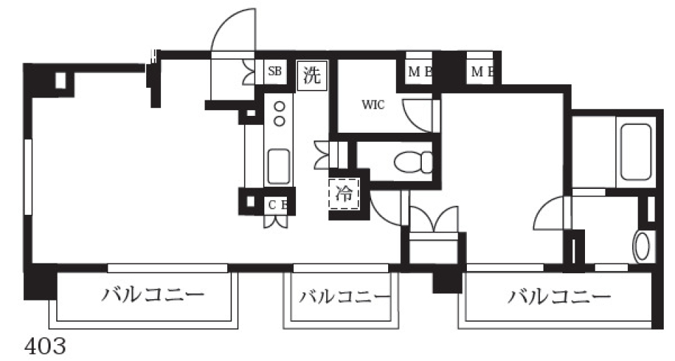 ガーデン代々木八幡 403の間取り図