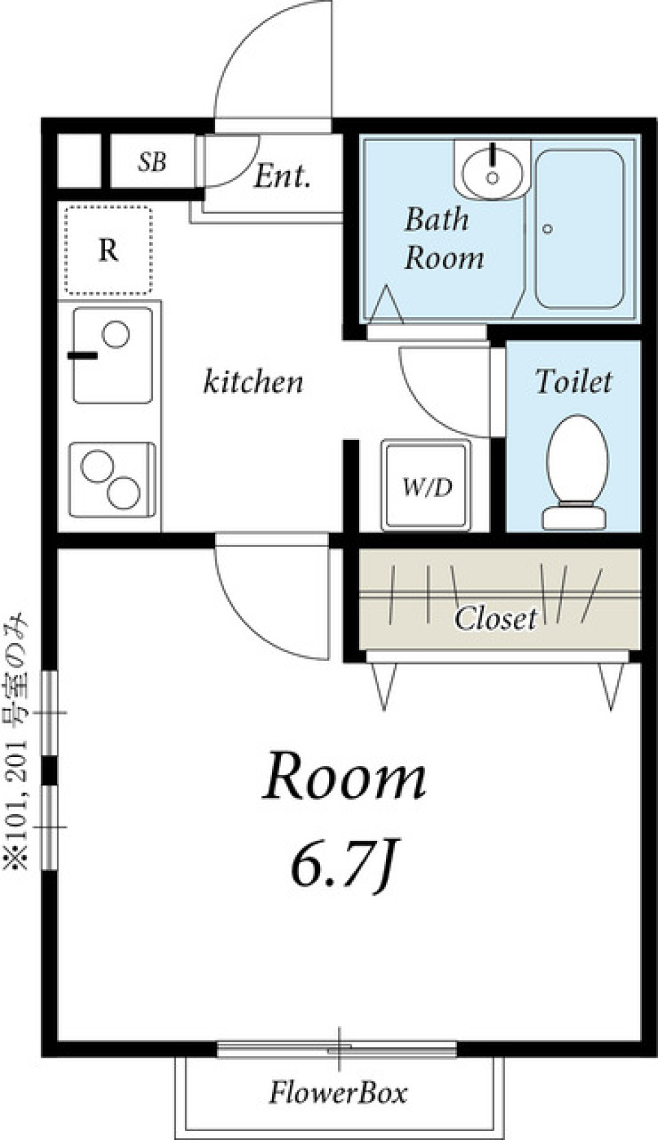 リリックコート新小岩　201号室の間取り図
