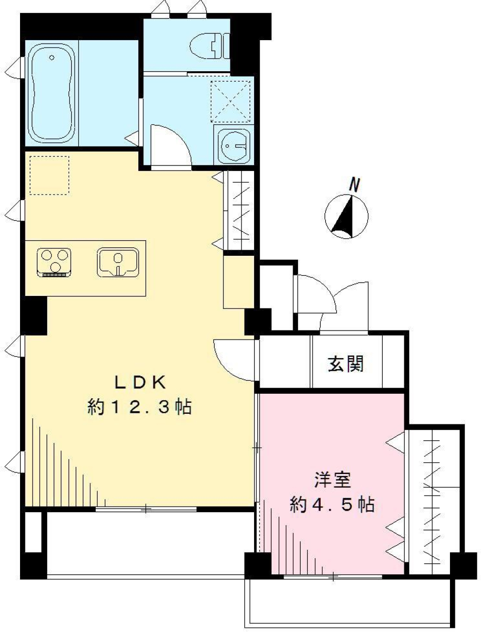 ヴェルデブレッツア 等々力　301号室の間取り図