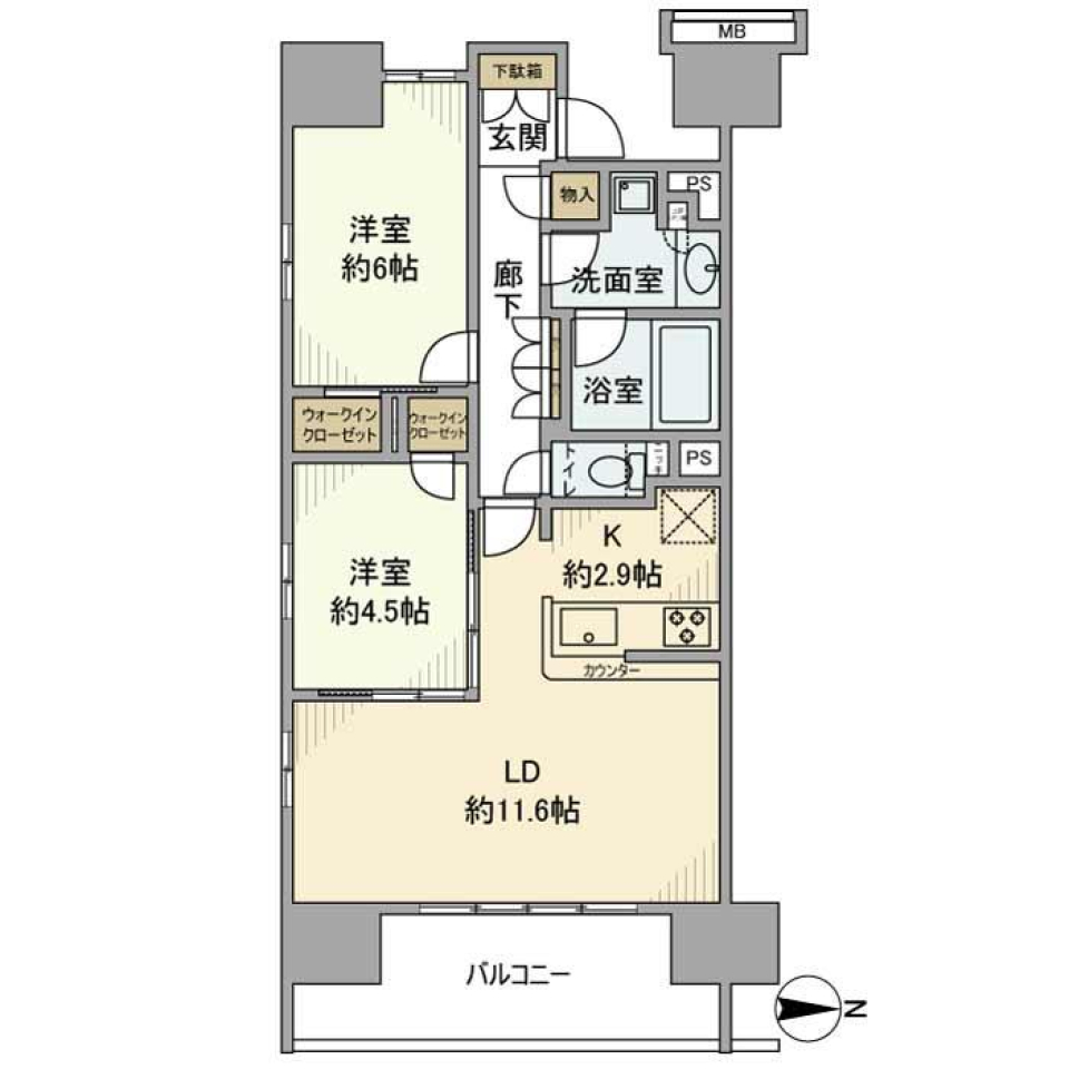 プレシス本厚木パークフロント　306号室の間取り図