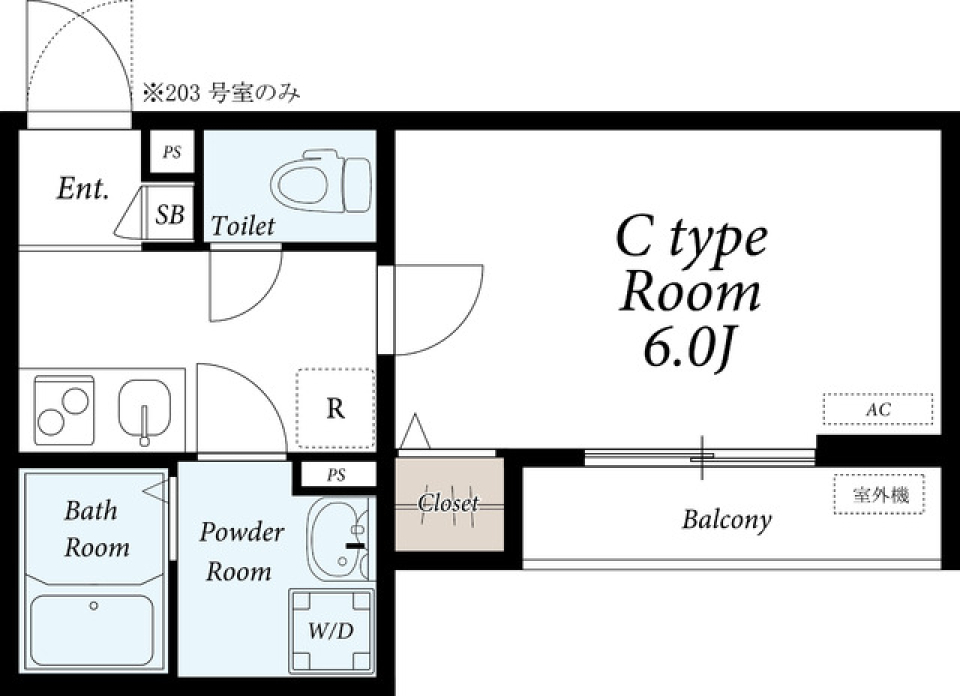 リブリ・レスト　203号室の間取り図