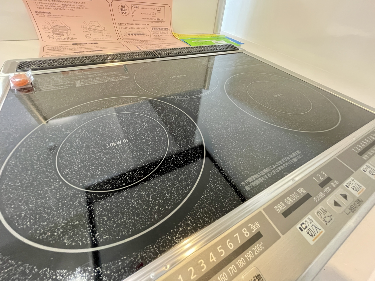 3口コンロだから二人分のごはんもササっと作れそう