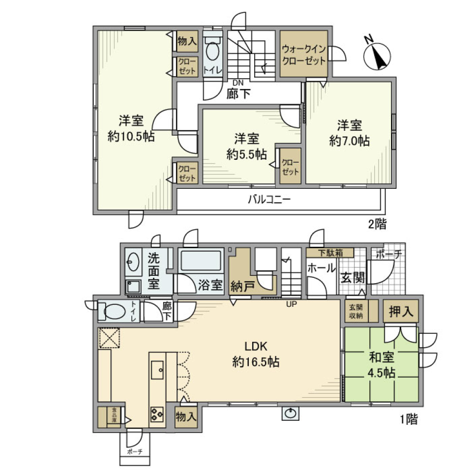 長津田戸建の間取り図