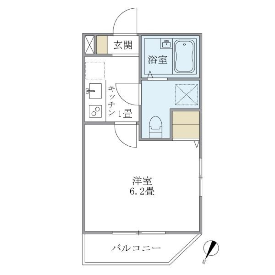 ミニョン若林　201号室の間取り図
