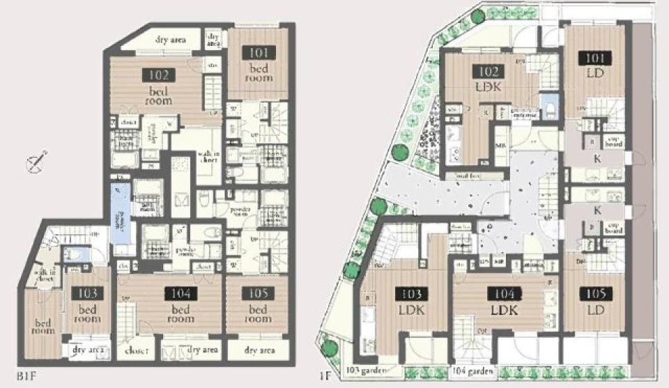 ASTILE中目黒　105号室［新築］の間取り図