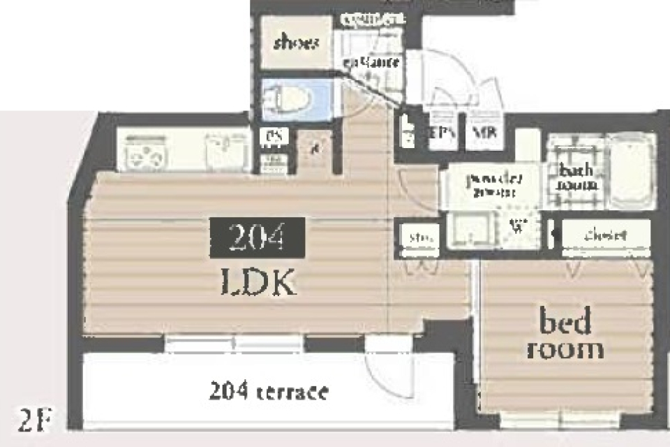 ASTILE中目黒　204号室［新築］の間取り図