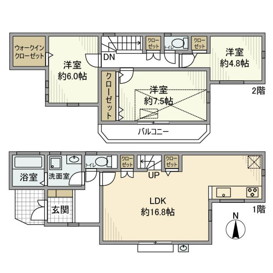 天神町戸建の間取り図
