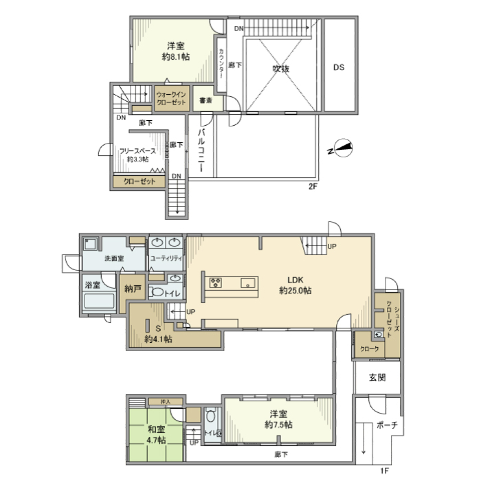 東元町戸建の間取り図