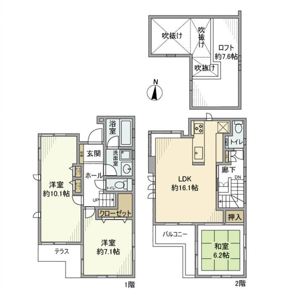 今川戸建の間取り図
