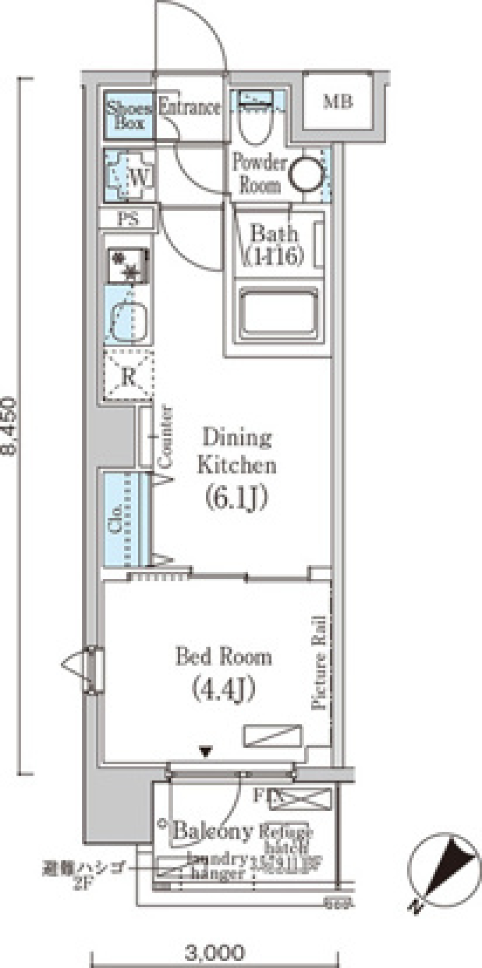 フルハウス赤羽　201号室の間取り図