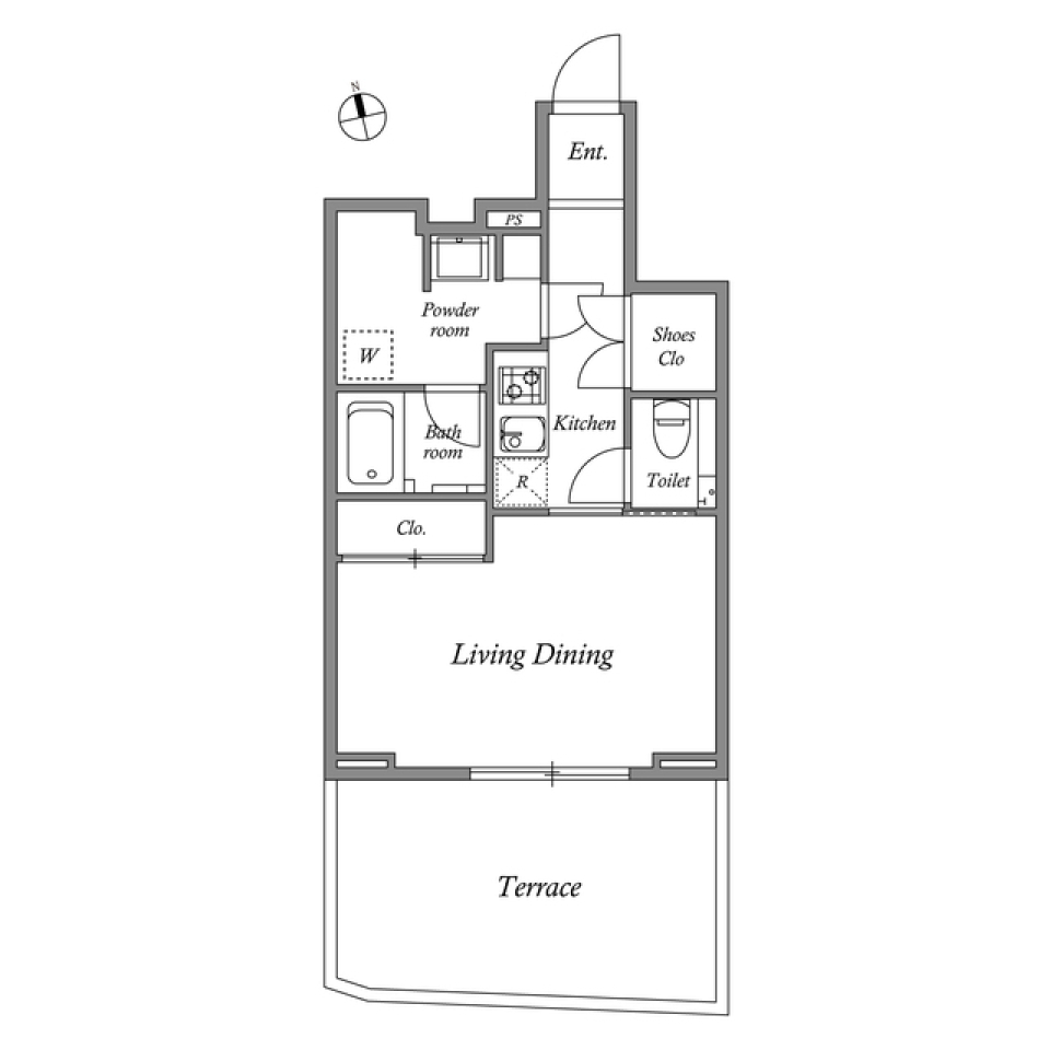 ＴＳＵＲＵＫＩレジデンス恵比寿　103号室［ペット可］の間取り図