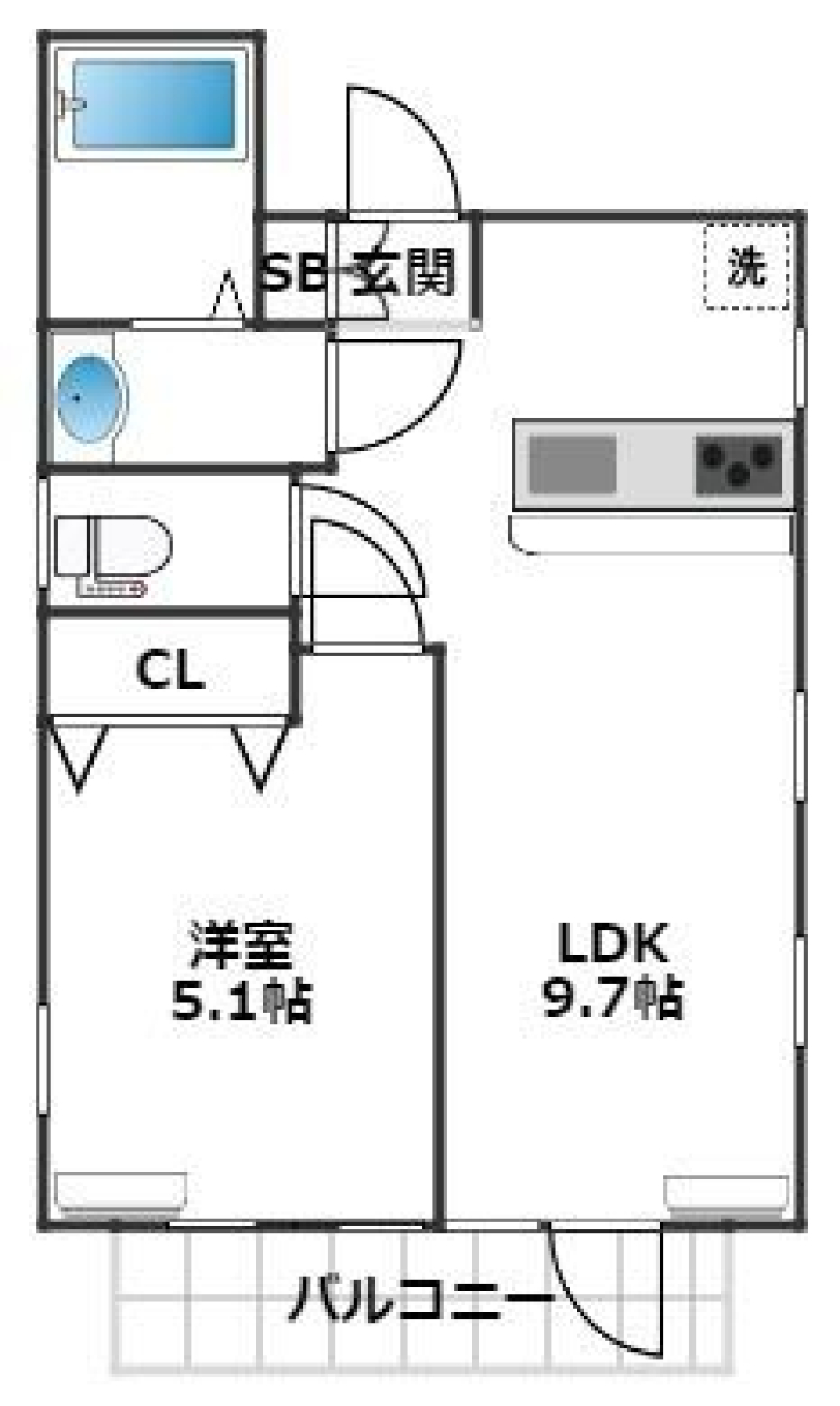 アティアス北沢　101号室の間取り図