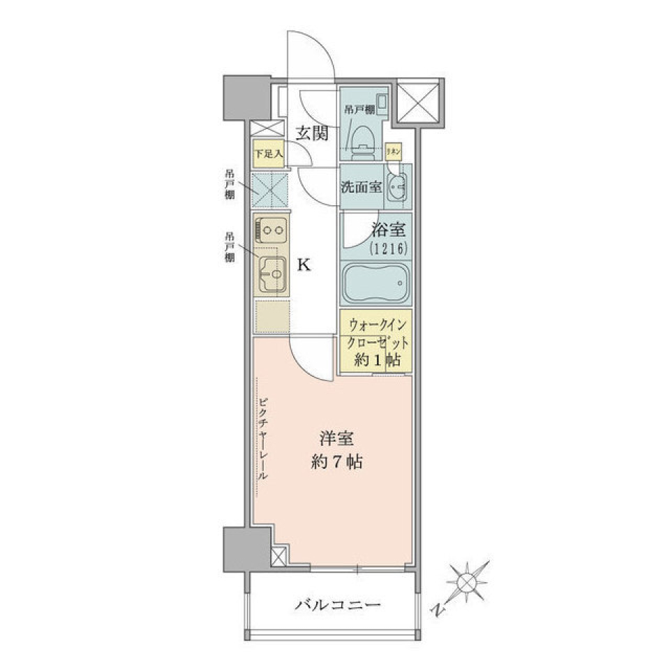 ザ・パークワンズ目黒不動前　202号室の間取り図