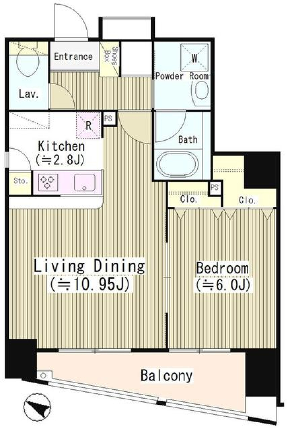 アクアアンビシャス八丁堀　501号室の間取り図