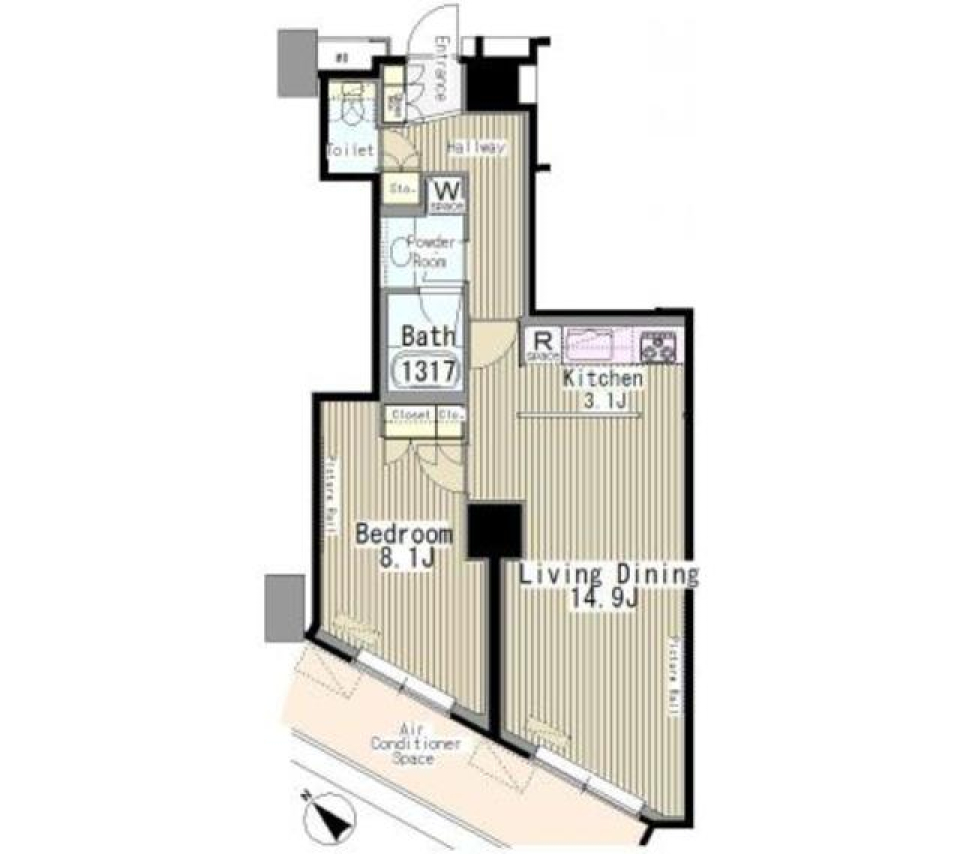ＭＹ　ＴＯＷＥＲ　ＲＥＳＩＤＥＮＣＥ　1910号室の間取り図