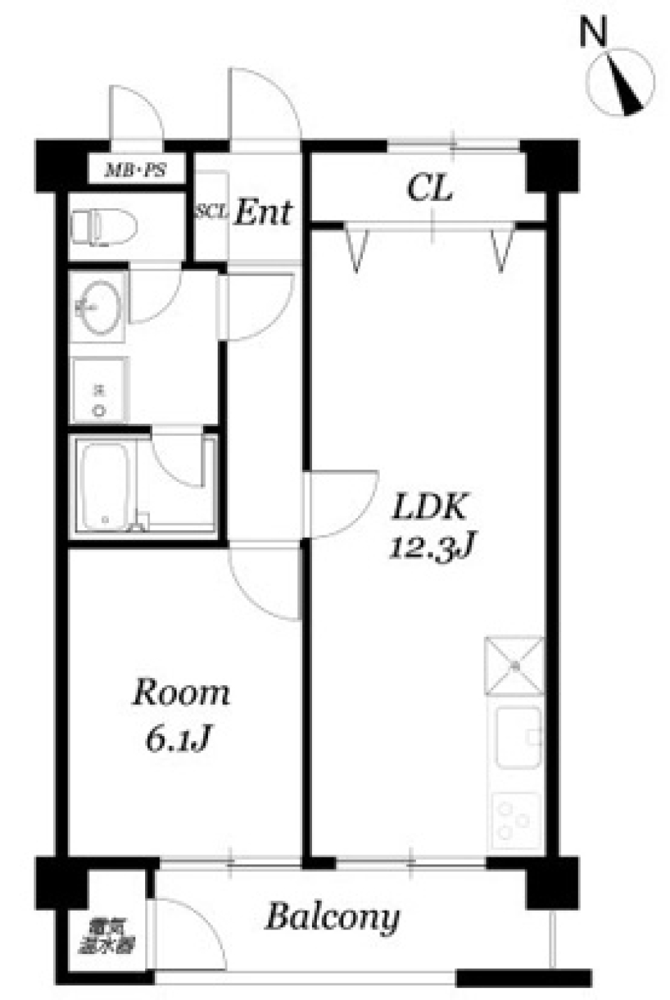 メィゾン昌明　205号室の間取り図