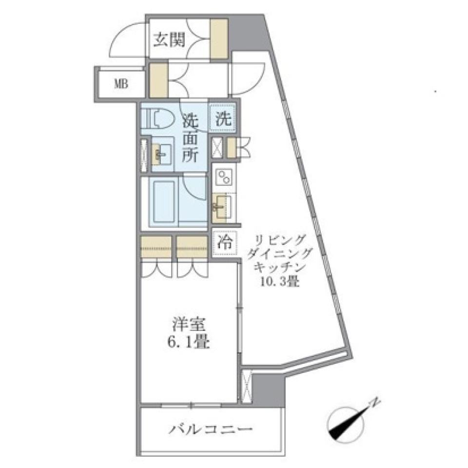キューブと台形の間取り図