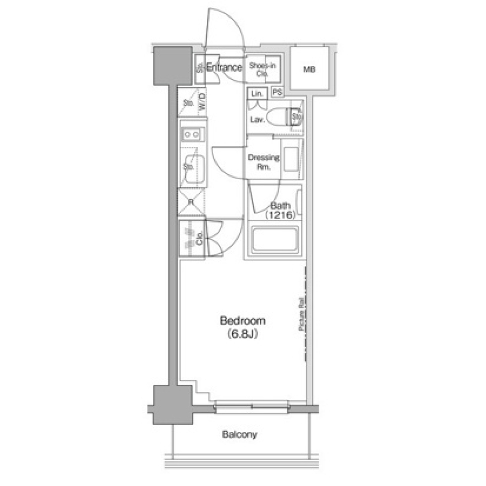 ザ・パークハビオ西大井　303号室［ペット可］の間取り図