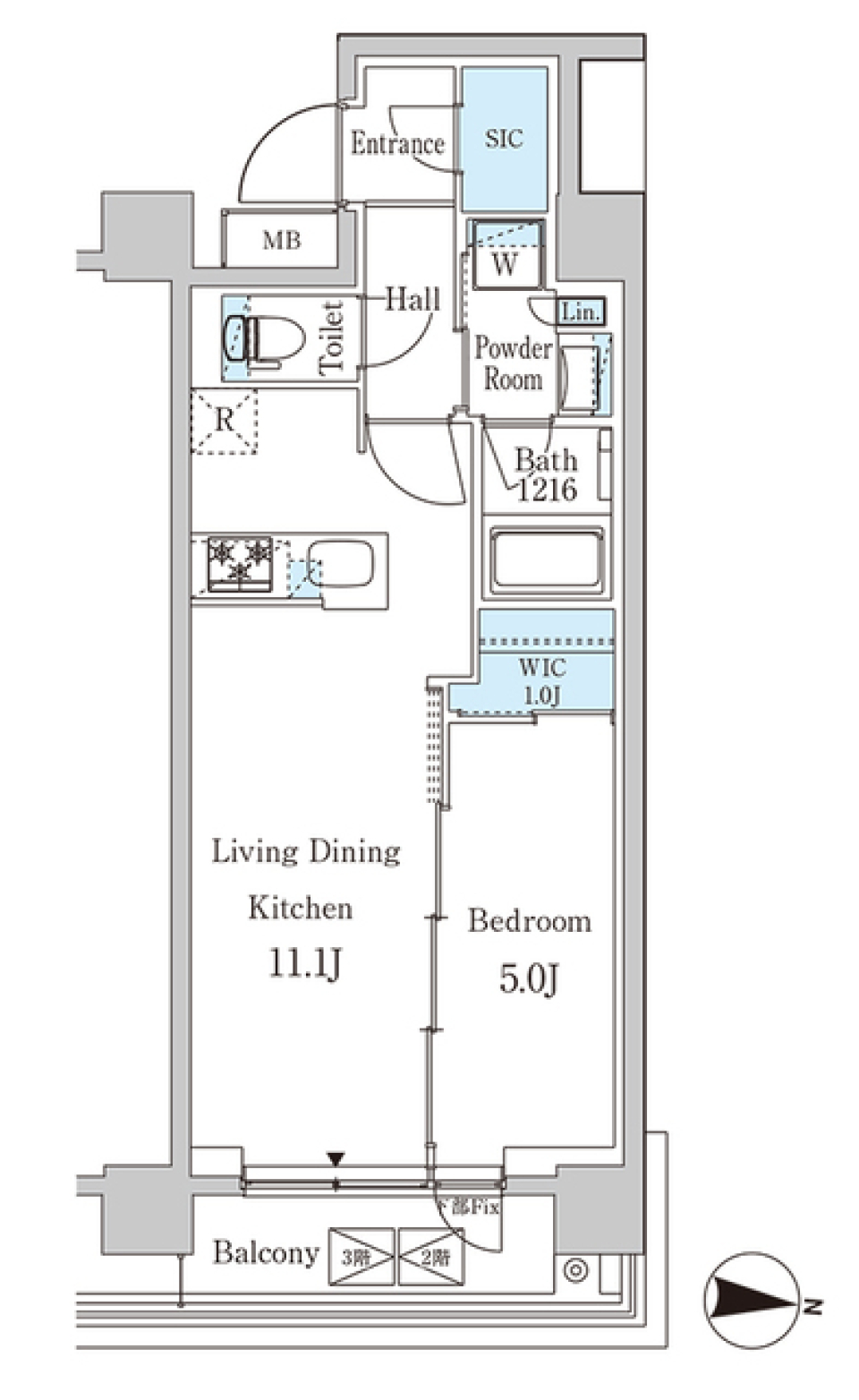 ジオエント中野弥生町 325号室の間取り図