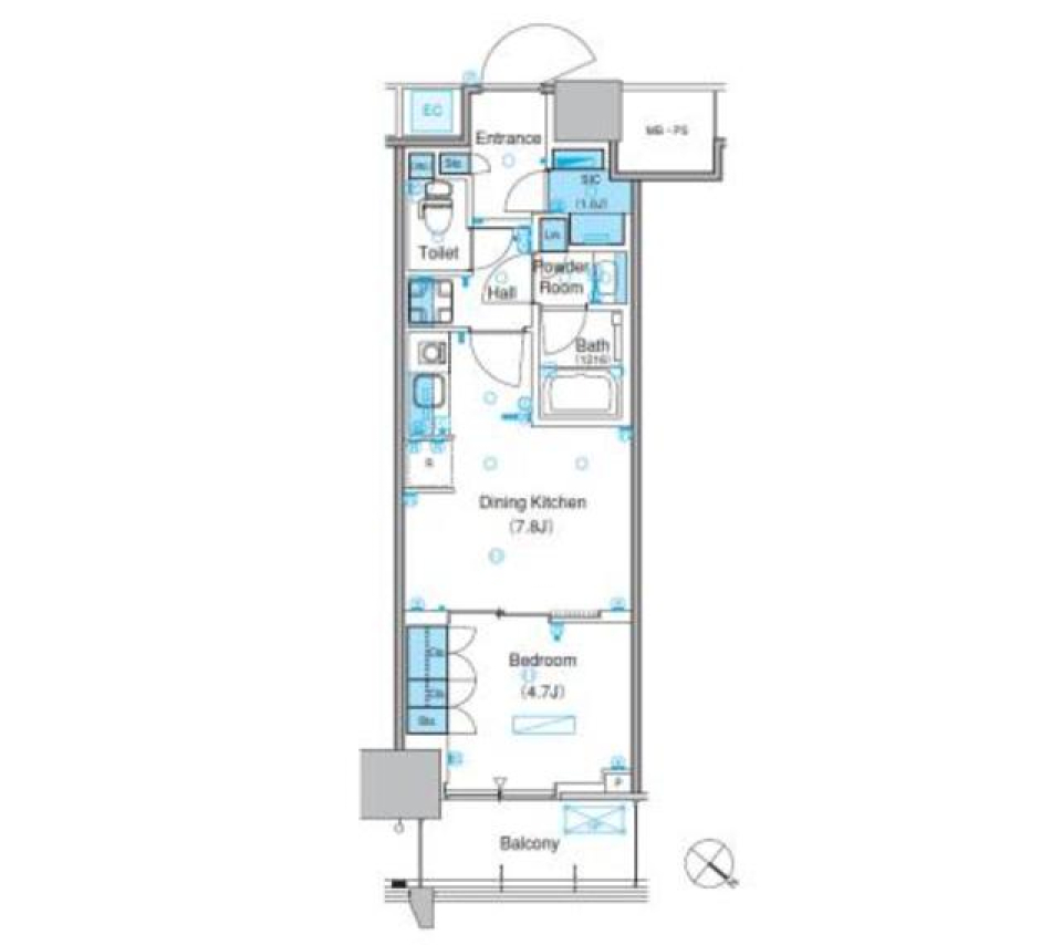 パークアクシス豊洲キャナル　428号室の間取り図
