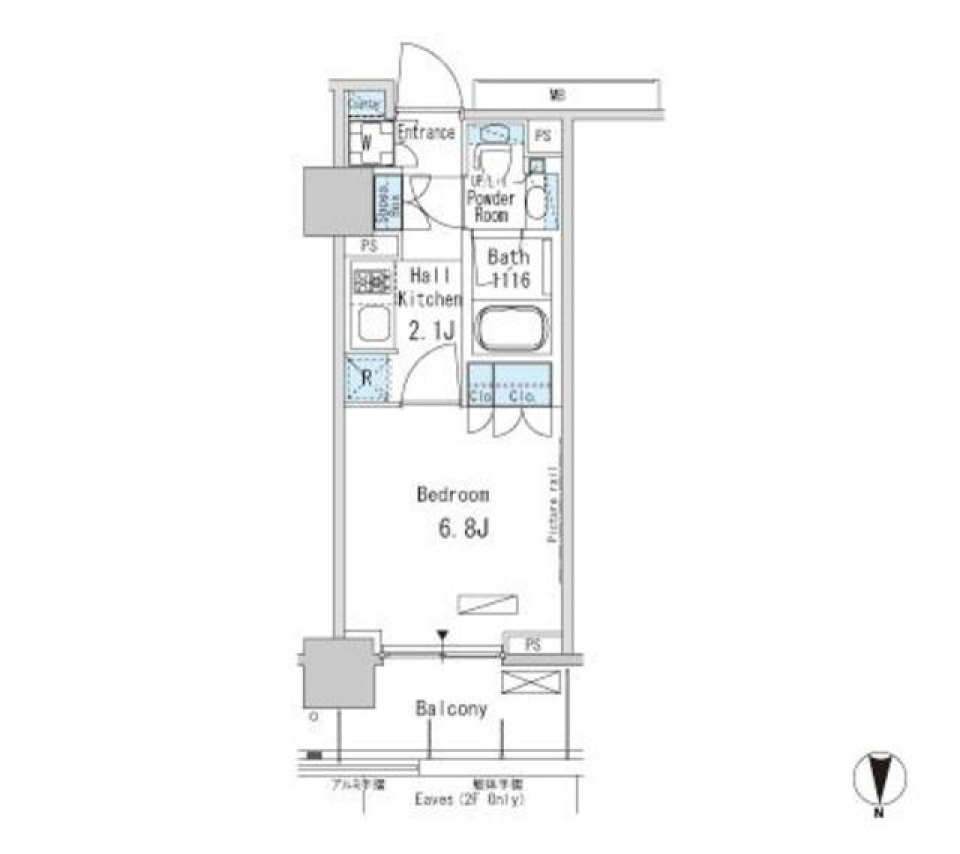 パークアクシス蒲田ステーションゲート　502号室［ペット可］の間取り図