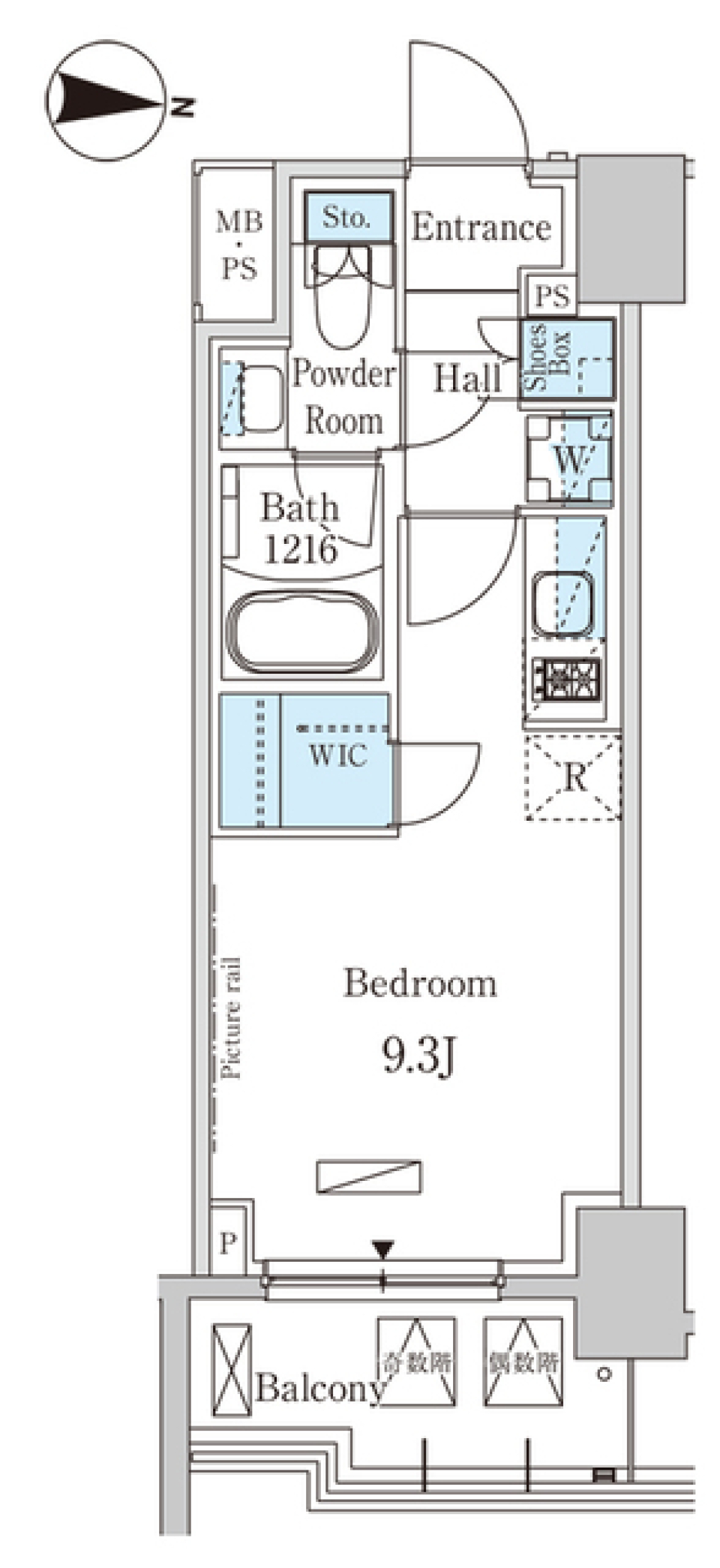 パークアクシス錦糸町ＷＥＳＴ　206号室［ペット可］の間取り図