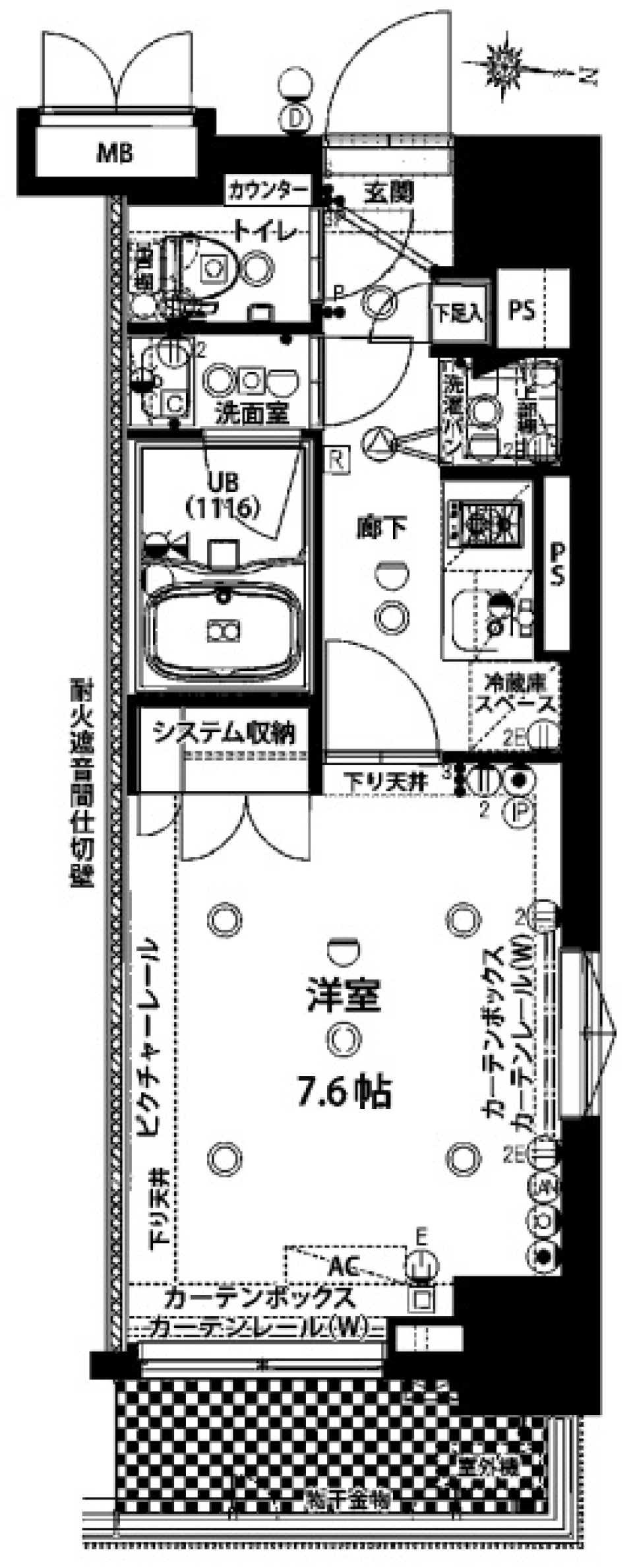 プレスタイル住吉　202号室の間取り図