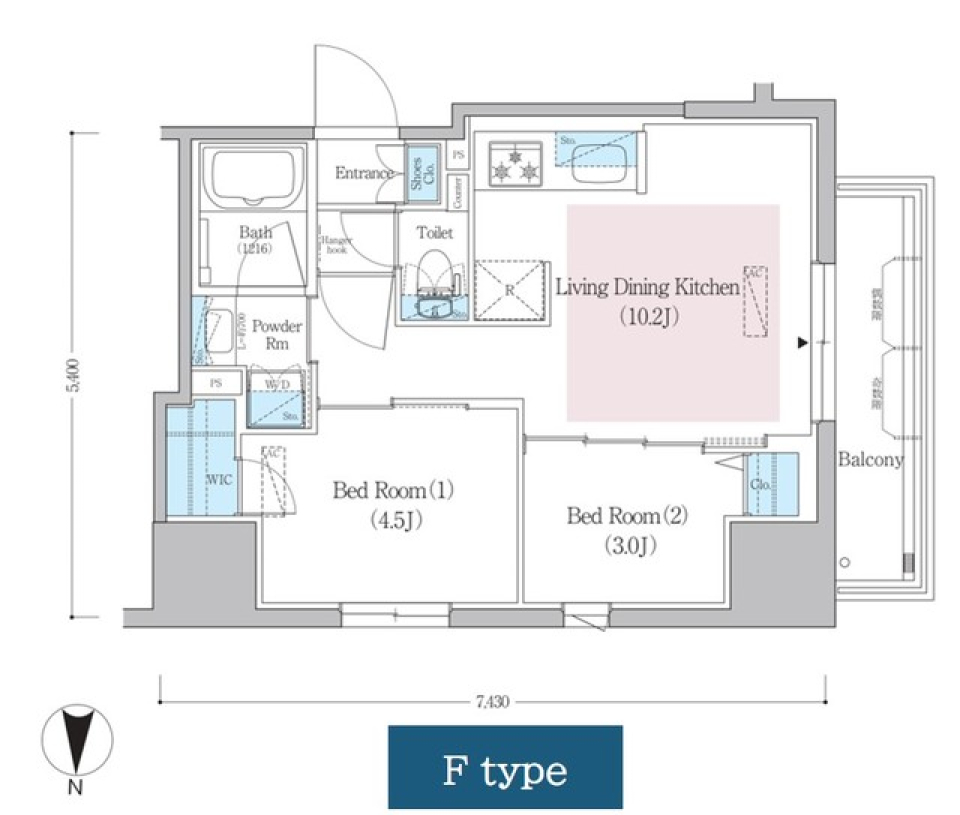 アーバネックス蔵前レジデンス　505号室の間取り図
