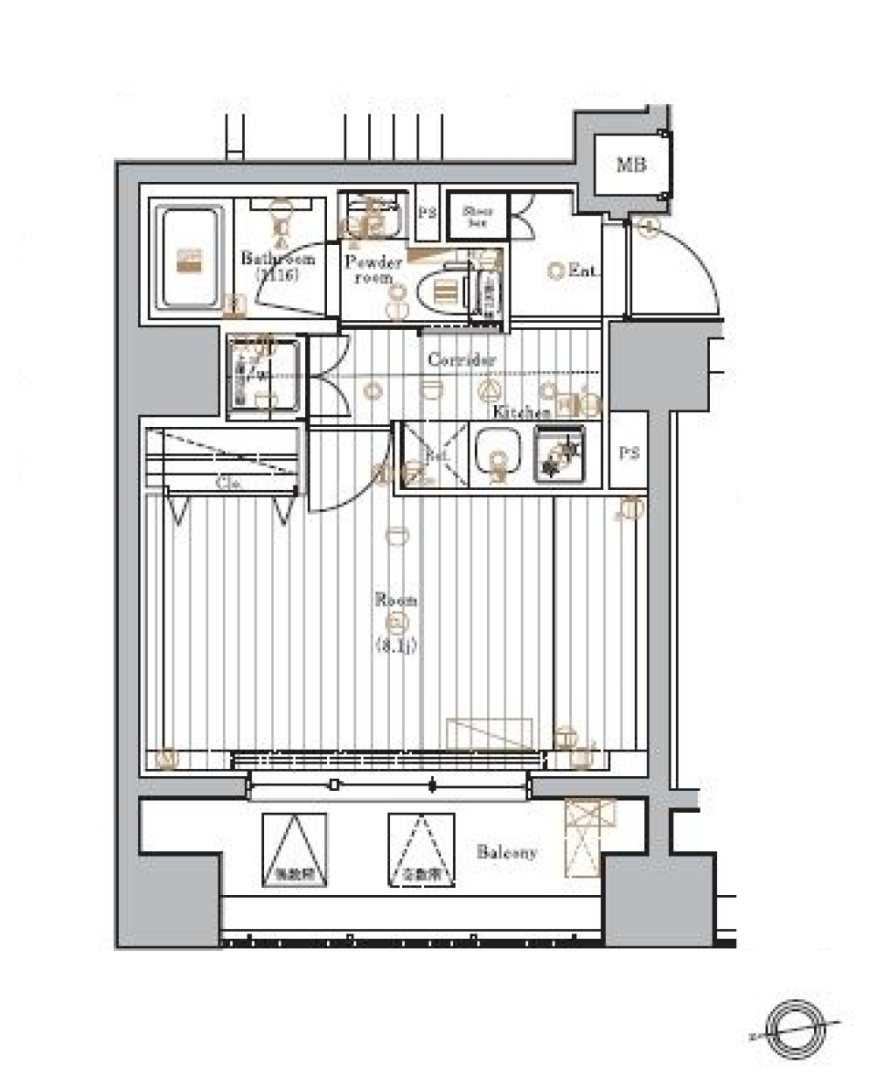 マスターマインド十番　701号室［ペット可］の間取り図