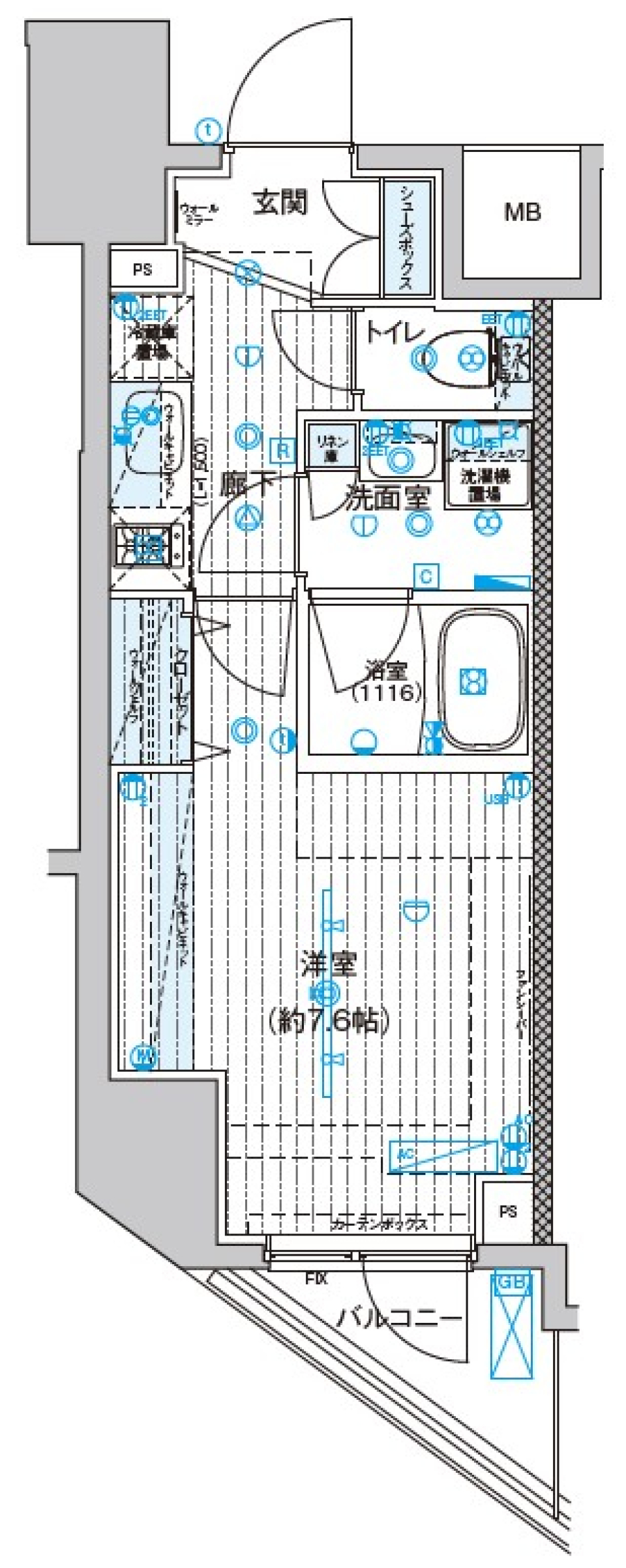 ブライズ東日本橋　703号室の間取り図