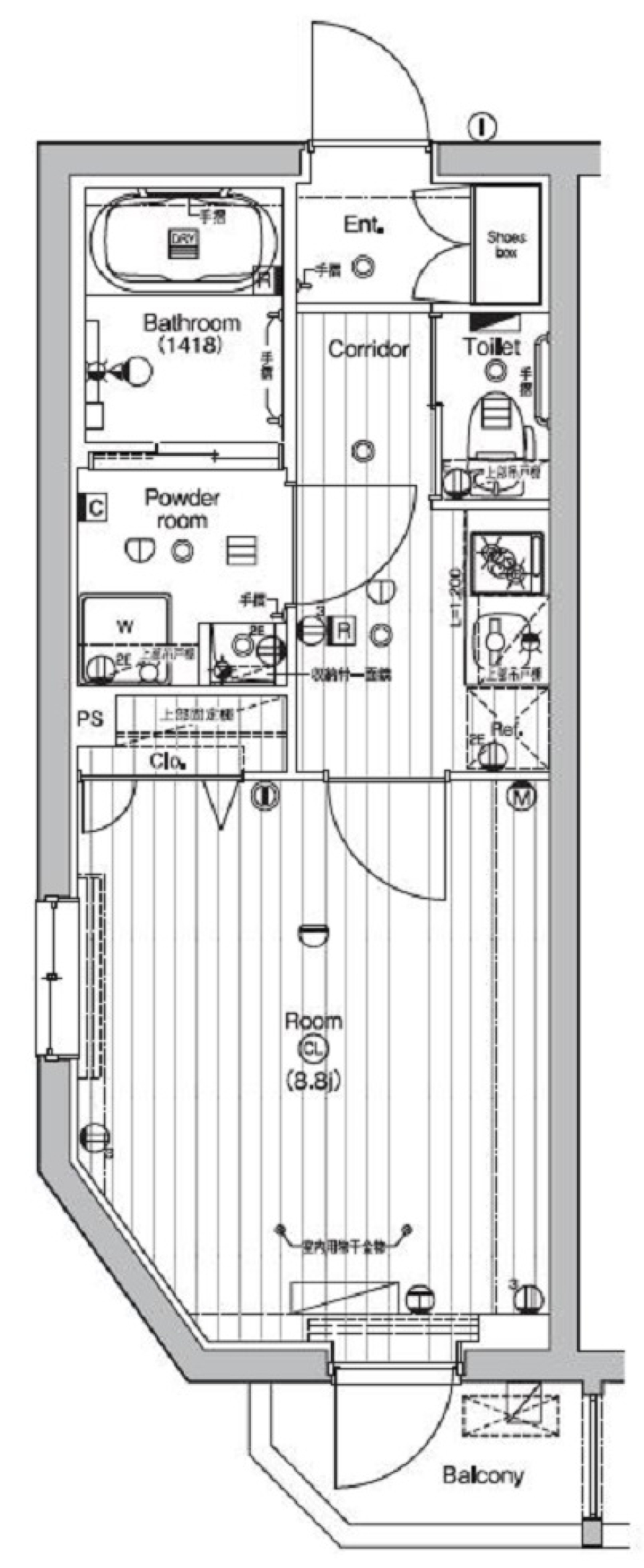 PREMIUM CUBE 中野新橋 DEUX　504号室［ペット可］の間取り図