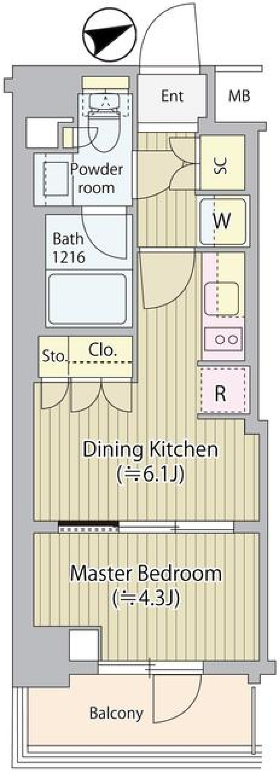 パークリュクス蒲田一丁目　505号室の間取り図