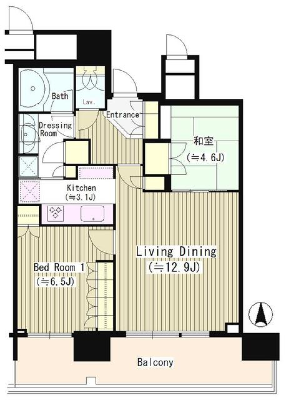 ＴＨＥ　ＴＯＹＯＳＵ　ＴＯＷＥＲ　2111号室の間取り図