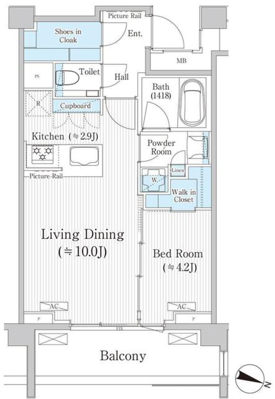 バウスステージ広尾　212号室［ペット可］の間取り図