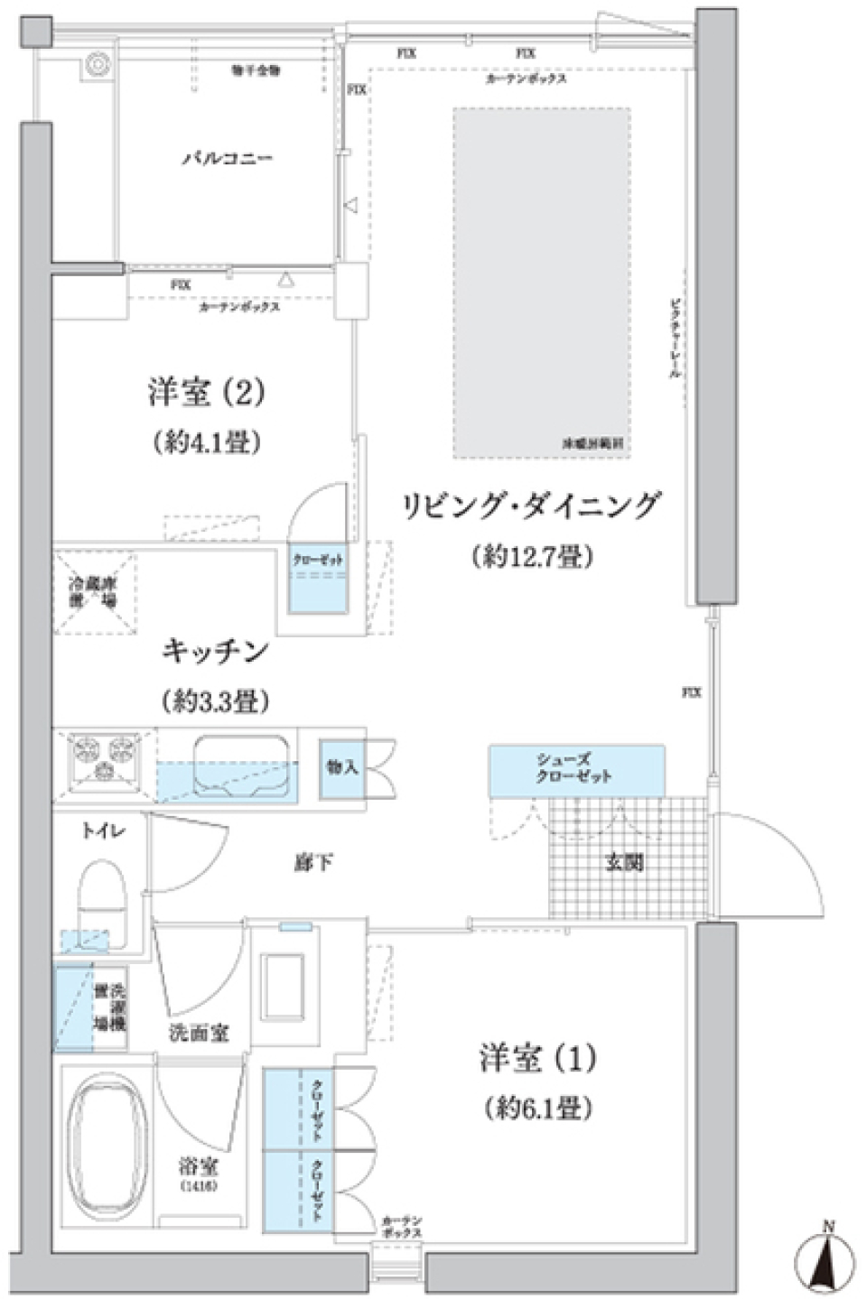 ガーデニエール砧　ＷＥＳＴ　317号室［ペット可］の間取り図