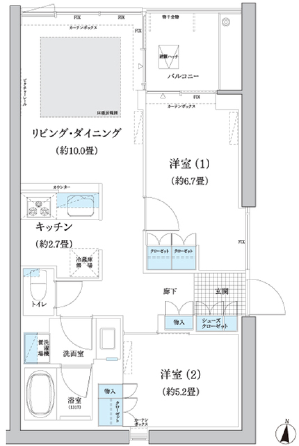ガーデニエール砧　ＷＥＳＴ　915号室［ペット可］の間取り図