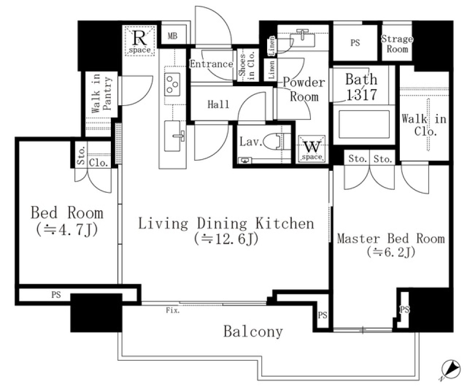 パークホームズ西小山　511号室［新築］の間取り図