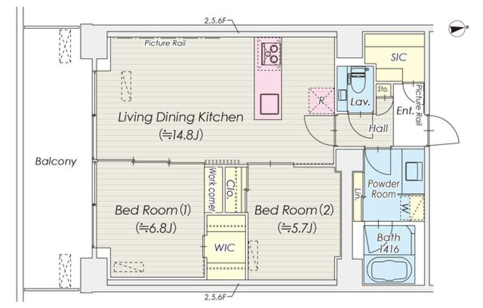 シャトレ信濃町　203号室の間取り図
