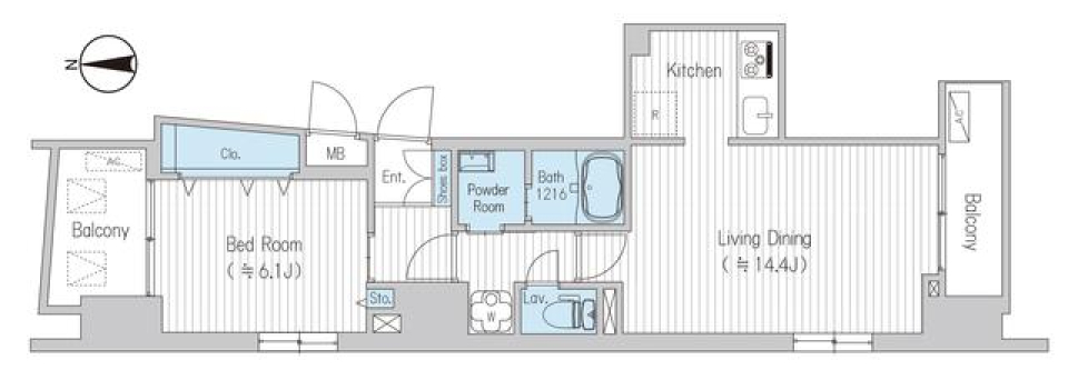 フェリーチェ代々木公園　302号室の間取り図