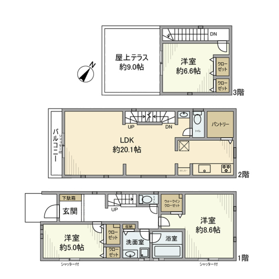 江戸川戸建の間取り図