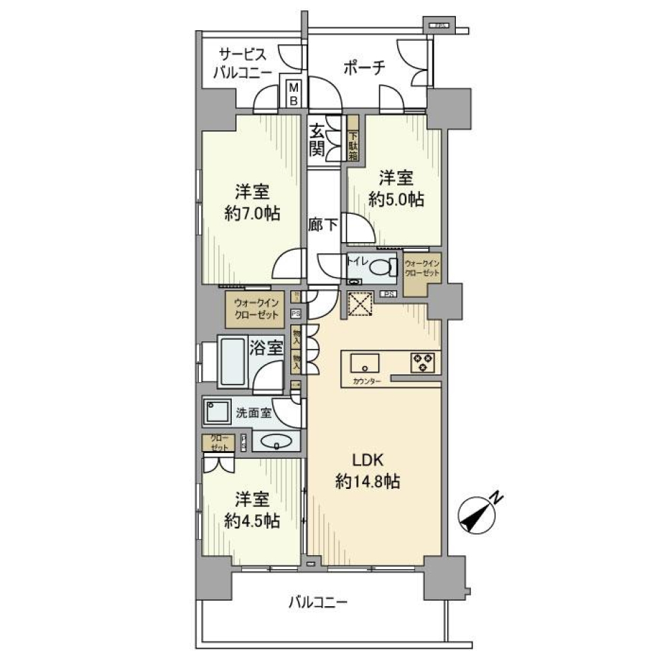 ウィルローズ蔵前リバースイート　303号室の間取り図