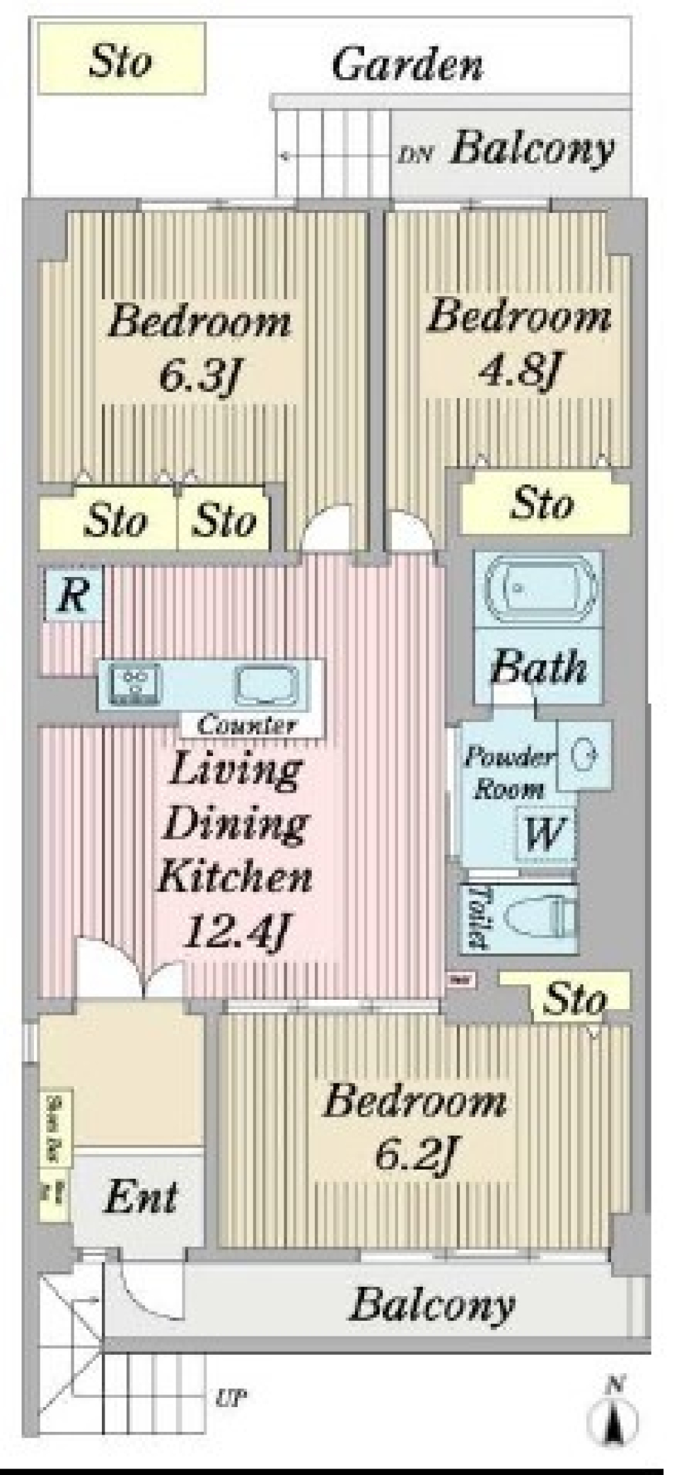 大矢マンション　102号室の間取り図