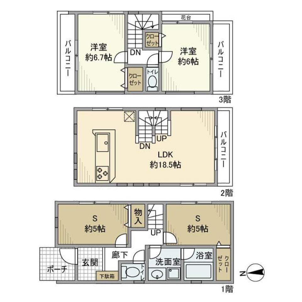 千年戸建の間取り図